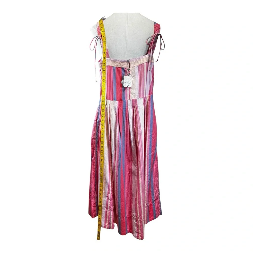 NWT Free People Striped Tie-Shoulder Maxi Dress with Pockets Size S